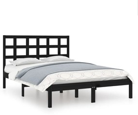 3105474 vidaXL Cadru de pat, negru, 140x200 cm, lemn masiv