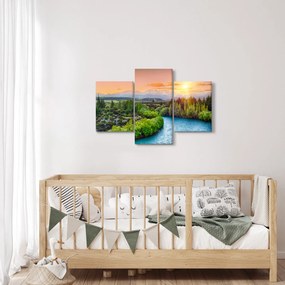 Tablou - Pădure peisaj montan (90x60 cm)
