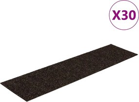 vidaXL Covorașe autoadezive pentru scări, 30 buc., 76x20 cm, maro închis, dreptunghiulare