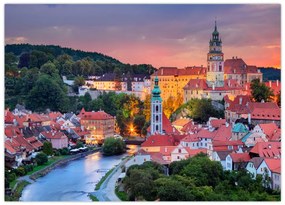Tablou pe sticlă - Český Krumlov (70x50 cm)