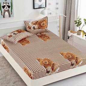 Lenjerie de pat 3 cu elastic 100% bumbac - a719 de la Onesleep