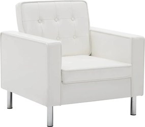 vidaXL Fotoliu alb 75x70x75 cm piele ecologică