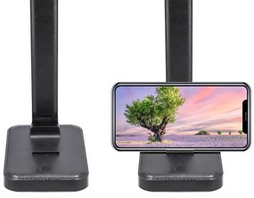 Lampă de masă LED cu braț reglabil și suport pentru telefon