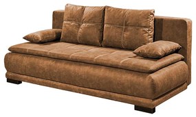 CANAPEA EXTENSIBILA SOFIA, 208X105X93 CM, MATERIAL TEXTIL, CULOARE MARO CONIAC, SEZUT ARCURI BONELL, 4 PERNE INCLUSE