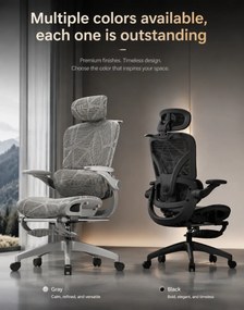 RESIGILAT- ErgoVision Pro – Scaun Ergonomic, Suport Lombar Reglabil, Umeras, Cotiere Rabatabile, Suport pentru Picioare, Mesh, Negru