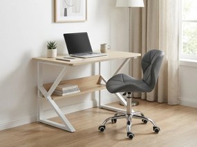 Birou cu raft SHAPE 80x40 cm, alb/dub sonoma