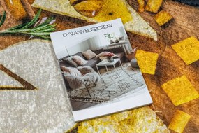 ANDRE 9009 covor lavabil Gustări bucatarie anti-alunecare - maro / galben