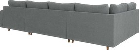 Colțar gri cu tapițerie din țesătură bouclé (colț dreapta/în formă de "U") Ariella – Ropez