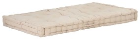 vidaXL Pernă podea canapea din paleți, bej, 120 x 80 x 10 cm, bumbac