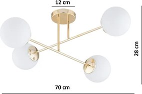 Brilagi - Lustru aplicat MILO 4xE27/60W/230V auriu