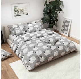 Lenjerie de pat din bumbac WHITE SHEEPS gri Dimensiune lenjerie de pat: 70 x 90 cm | 140 x 220 cm