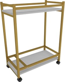 "Măsuță servire cu roti, Clasic, 81cm, alb-airiu"