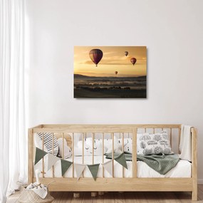 Tablou pe sticlă cu baloane zburând (70x50 cm)