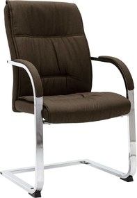 vidaXL Scaun de birou consolă, maro, material textil