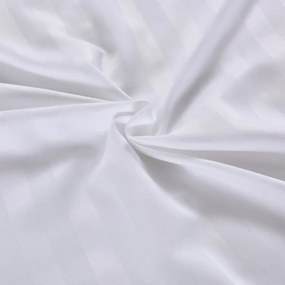 Lenjerie de pat din microfibra JASMINE alba - dunga 2 cm, buzunar hotelier Dimensiune lenjerie de pat: 70 x 90 cm | 140 x 220 cm