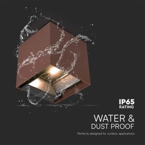 Aplică LED solară cu senzor LED/9W/3,7V IP65 4000K maro