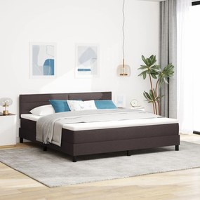 vidaXL Pat cu arcuri și saltea Culoare maro închis 180x200 cm Textil