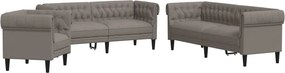 vidaXL Set de canapele, 3 piese, gri taupe, textil