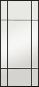 HOMCOM Oglindă de Perete Stil Fereastră Montaj Vertical Orizontal 110x50cm Negru | Aosom Romania