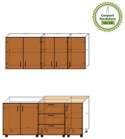 Configurator Bucatarie Modulara, Culoare Sonoma