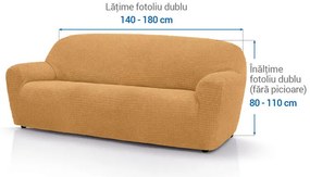 Huse super elastice RUBINIA aurii fotoliu dublu (l. 140 - 180 cm)