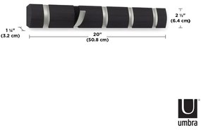 Cuier de perete gri din lemn masiv de plop Flip – Umbra