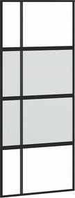 vidaXL Ușă glisantă, negru, 90x205 cm, sticlă securizată și aluminiu