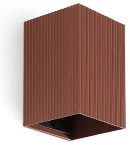Aplica perete aluminiu striat maro teracota, 1xGU10, LUNE square