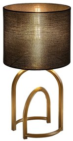 Veioza/Lampa de masa metal auriu abajur negru Gisaya