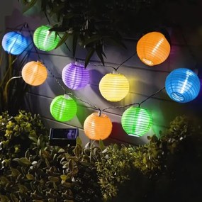Instalație LED solară 10xLED/1,2V 3,7m IP44 multicolor