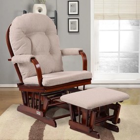 Fotoliu confortabil de relaxare cu taburet Catini TREVISO lemn închis