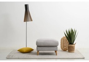 Taburet gri deschis cu tapițerie din catifea reiată Paris – Scandic