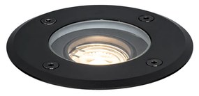 Set de 6 spoturi moderne de sol pentru exterior negru 35 mm reglabile IP65 - Delux