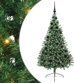 vidaXL Pom de Crăciun artificial pre-iluminat Verde 180 cm PVC