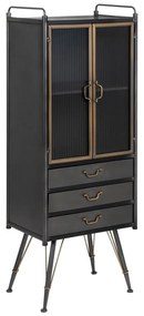Vitrină neagră din metal 58x150 cm Brick – Ixia