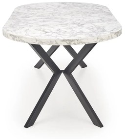 Masa extensibila Peroni marmura alba/negru - L100-250 cm