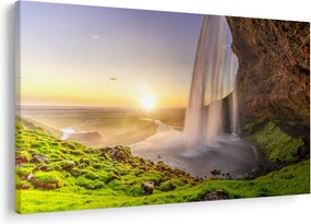 Tablou - Seljalandsfoss din spatele peșterii (90x60 cm)