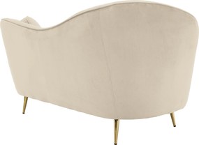 Canapea cu 2 locuri de design, ţesătură Velvet bej/gold crom auriu, EZIO TYP 2