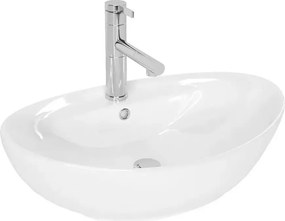 Lavoar pe blat Rea Cindy oval finisaj alb lucios 59 cm