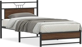 vidaXL Cadru pat fără saltea stejar maro 100x200 cm lemn prelucrat