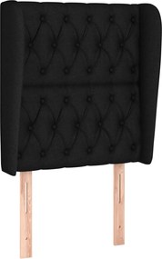 vidaXL Tăblie de pat cu aripioare, negru, 83x23x118/128 cm, textil