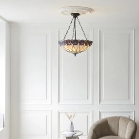 Endon 111872 - Lustru suspendat pe lanț Tiffany HUTCHINSON, 3 x E27 (max. 60 W), 230 V, diam. 50 cm