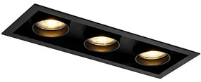 Spot modern îngropat negru reglabil cu 3 lumini - Roof