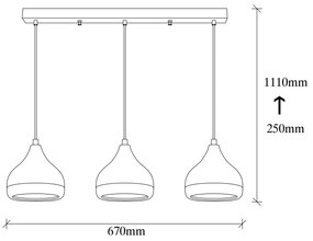 Candelabru haaus Yıldo, 40 W, Negru/Cupru, 67 x 17 x 111 cm