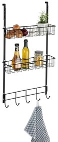 Raft de ușă pentru agățat Wenko Rack Black