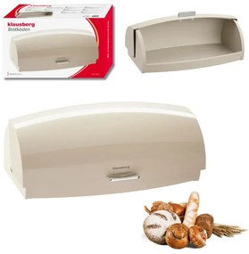 Cutie pentru paine Klausberg KB 7932, 45 cm, Maner ergonomic, Metal, Bej