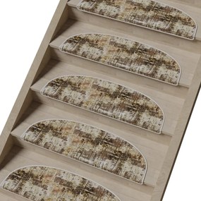 Covorașe pentru scări bej 16 buc. 20x65 cm Abstract – Vitaus