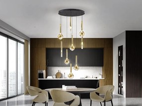 Lustra LED suspendata cu telecomanda Essenza negru, auriu