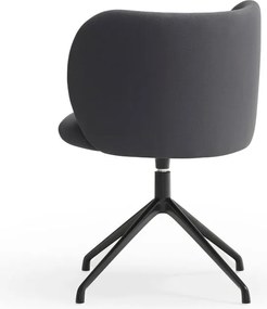 Scaun de sufragerie gri închis tapițat Mogi – Teulat