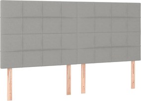 vidaXL Tăblie de pat gri deschis 160x5x118/128 cm, material textil